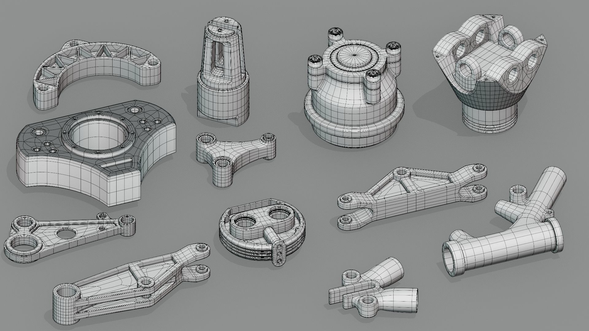 Hard Surface Mechanical Kitbash Quad Topology Volume 2 3D model_13