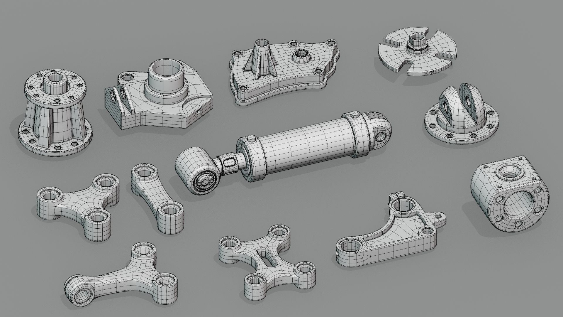 Hard Surface Mechanical Kitbash Quad Topology Volume 2 3D model_11