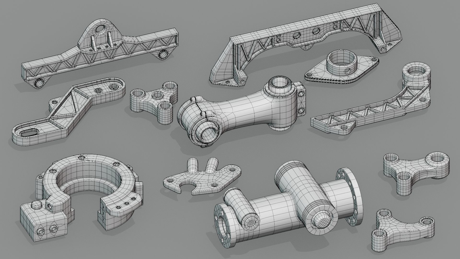 Hard Surface Mechanical Kitbash Quad Topology Volume 2 3D model_12