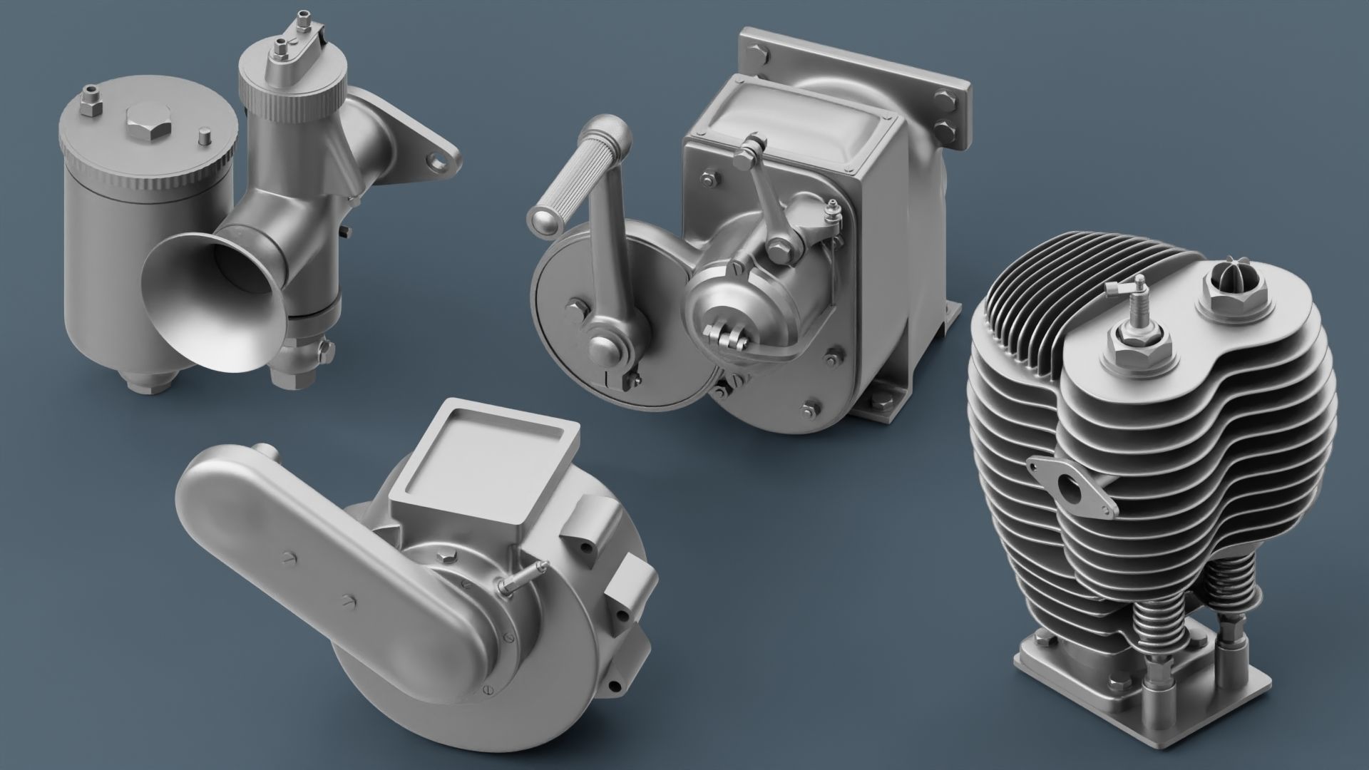 Hard Surface Mechanical Kitbash Quad Topology Volume 2 3D model_8