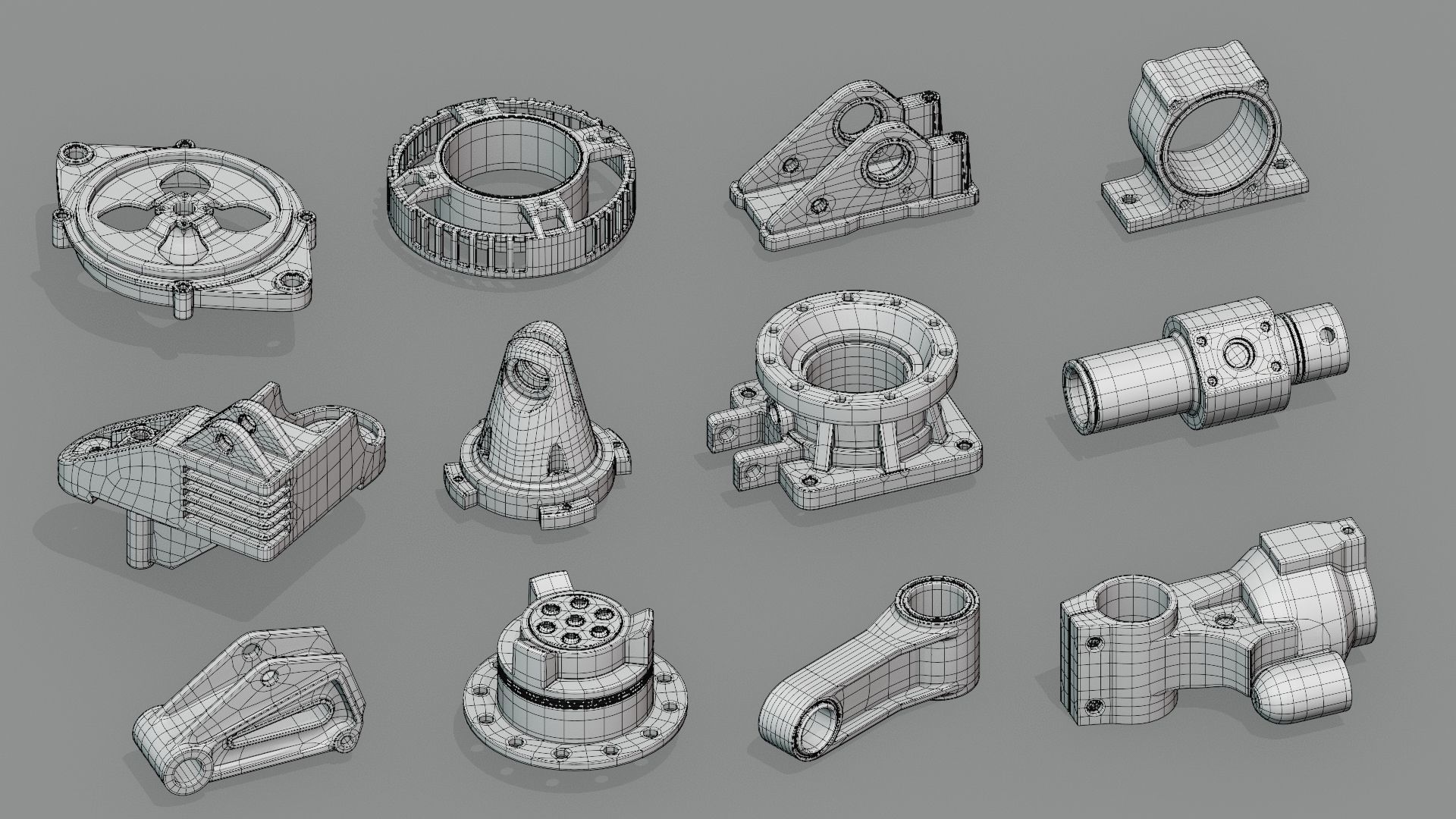 Hard Surface Mechanical Kitbash Quad Topology Volume 2 3D model_10