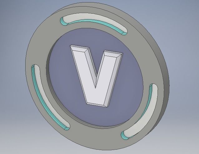 V-bucks token 3D print model_1