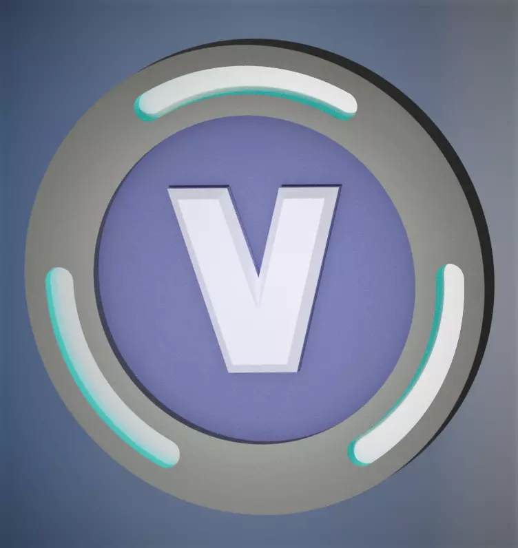 V-bucks token 3D print model_0