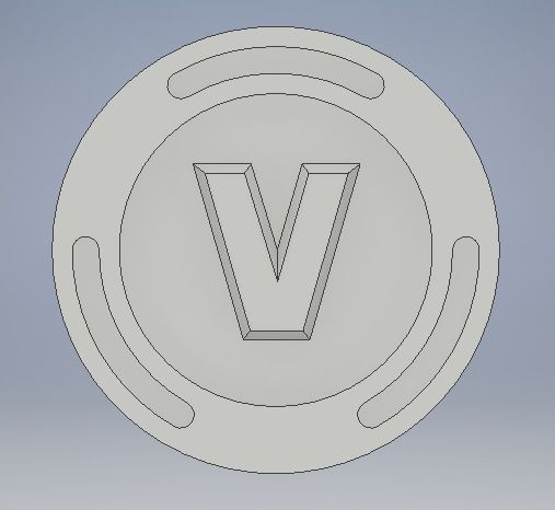V-bucks token 3D print model_4