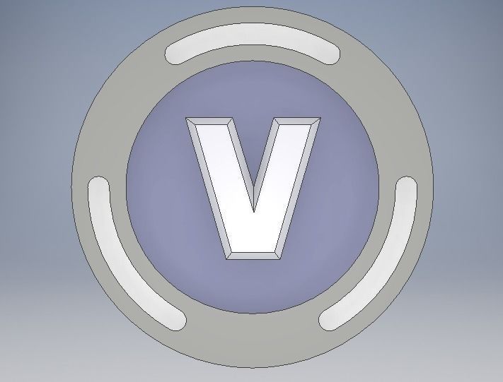 V-bucks token 3D print model_3