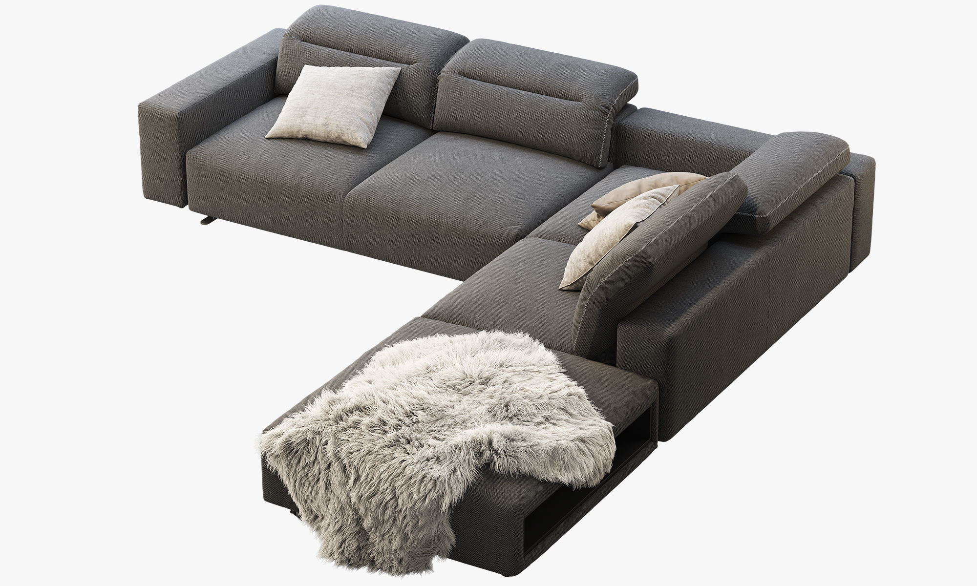 BoConcept Hampton corner sofa with storage 3D model_9