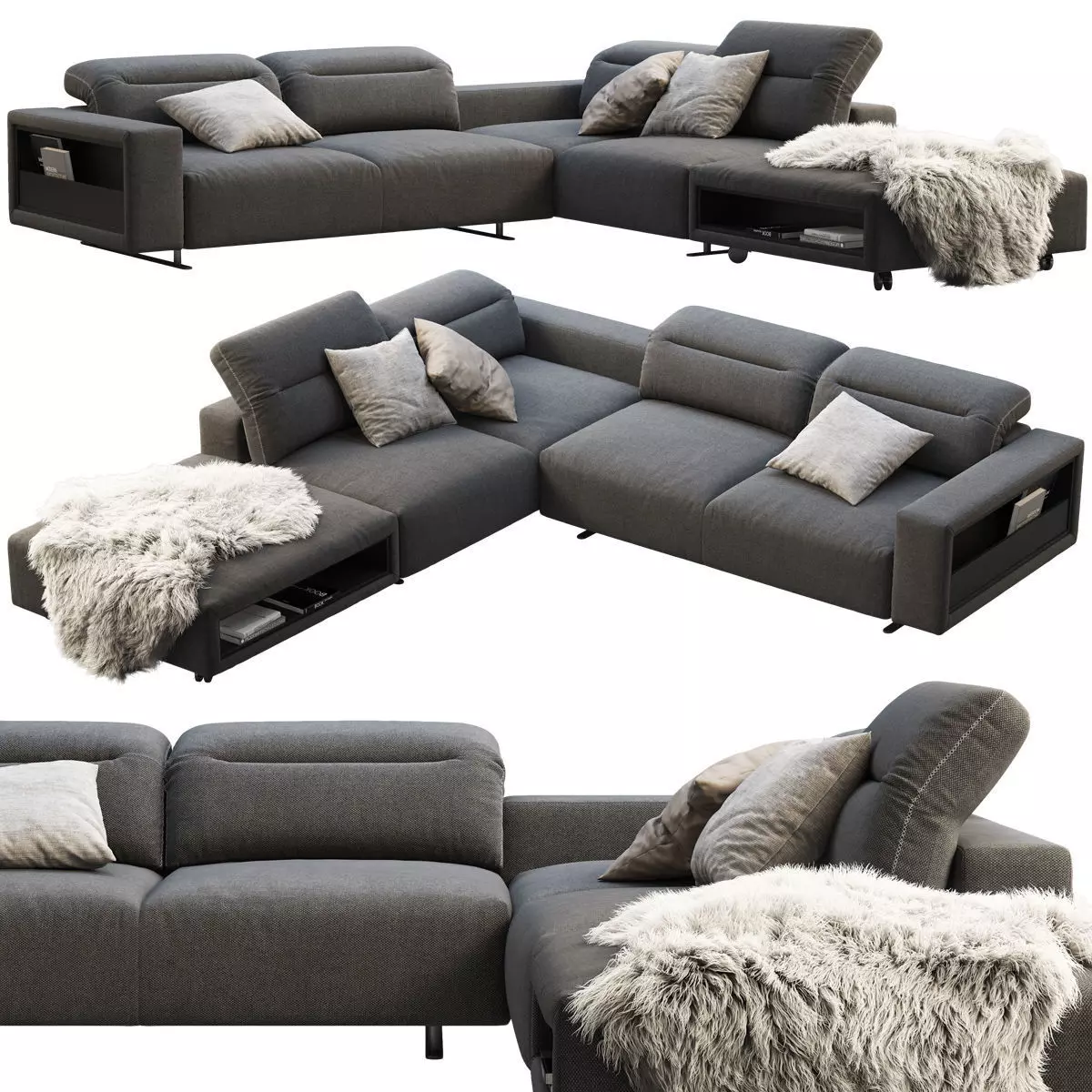 BoConcept Hampton corner sofa with storage 3D model_0
