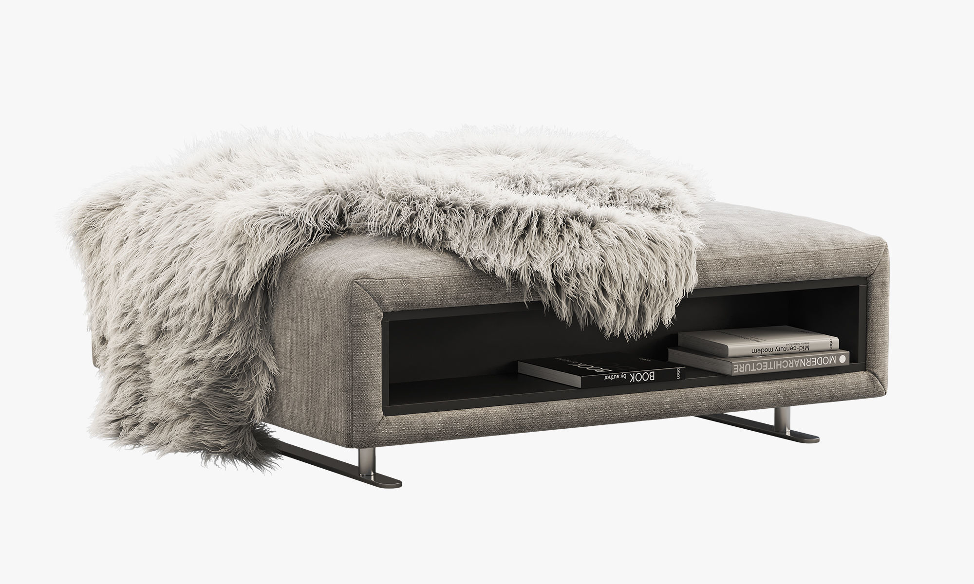 BoConcept Hampton footstool with storage 3D model_2