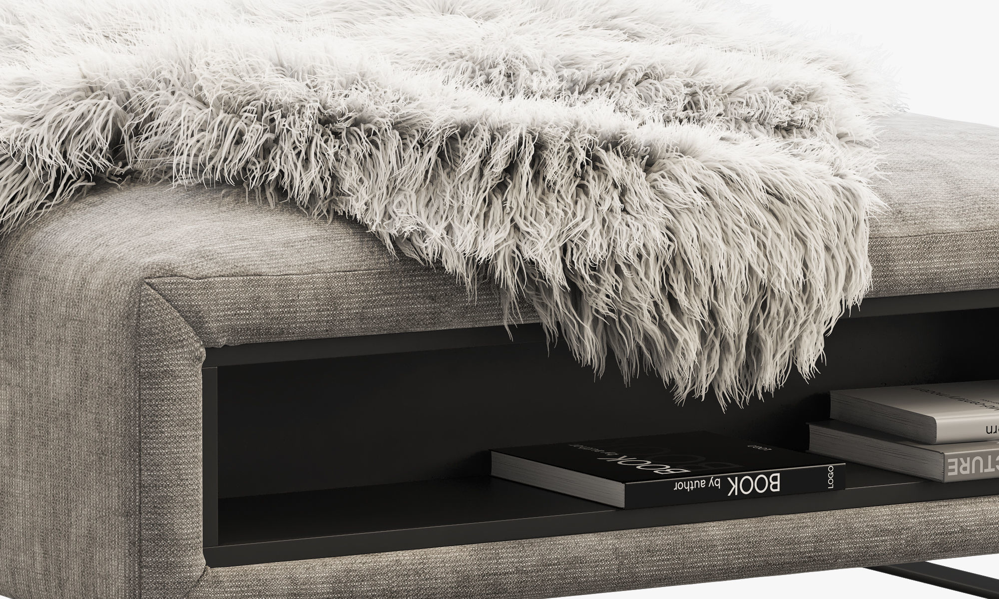 BoConcept Hampton footstool with storage 3D model_3