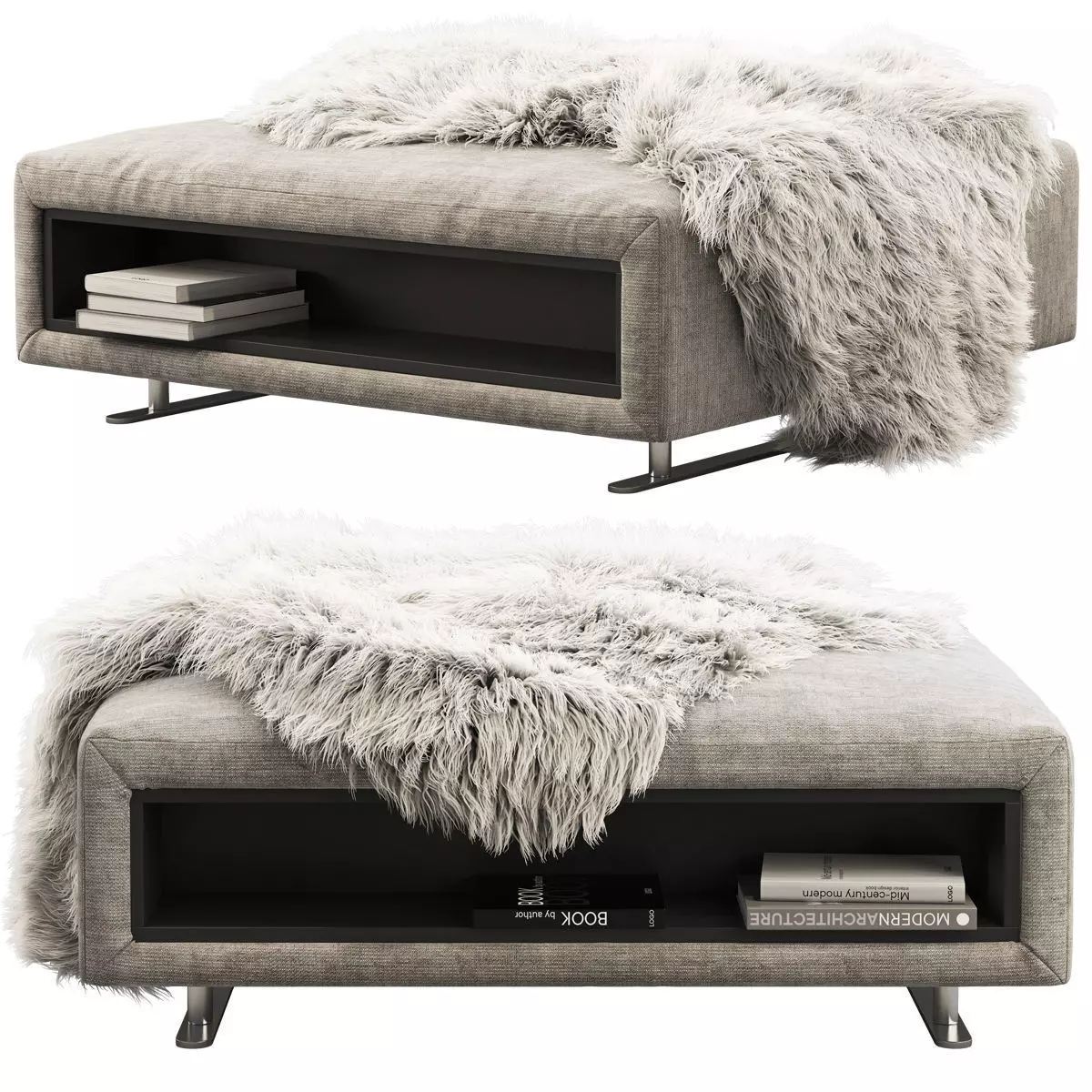 BoConcept Hampton footstool with storage 3D model_0