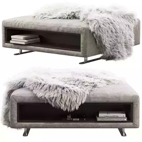 BoConcept Hampton footstool with storage 3D model