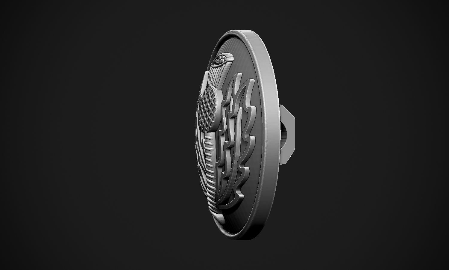Palm Coat Button 3D print model_15
