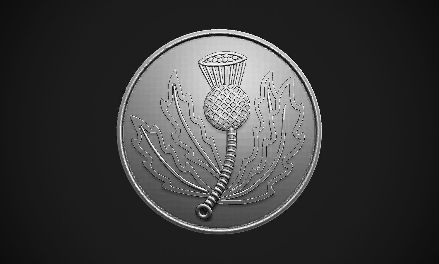 Palm Coat Button 3D print model_3