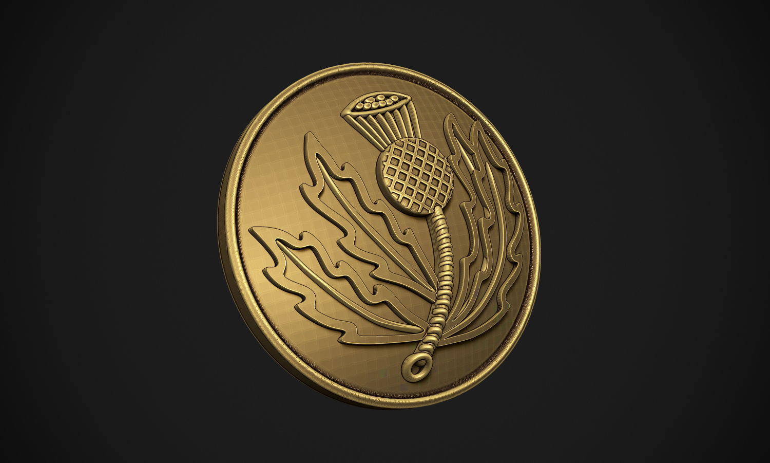 Palm Coat Button 3D print model_1