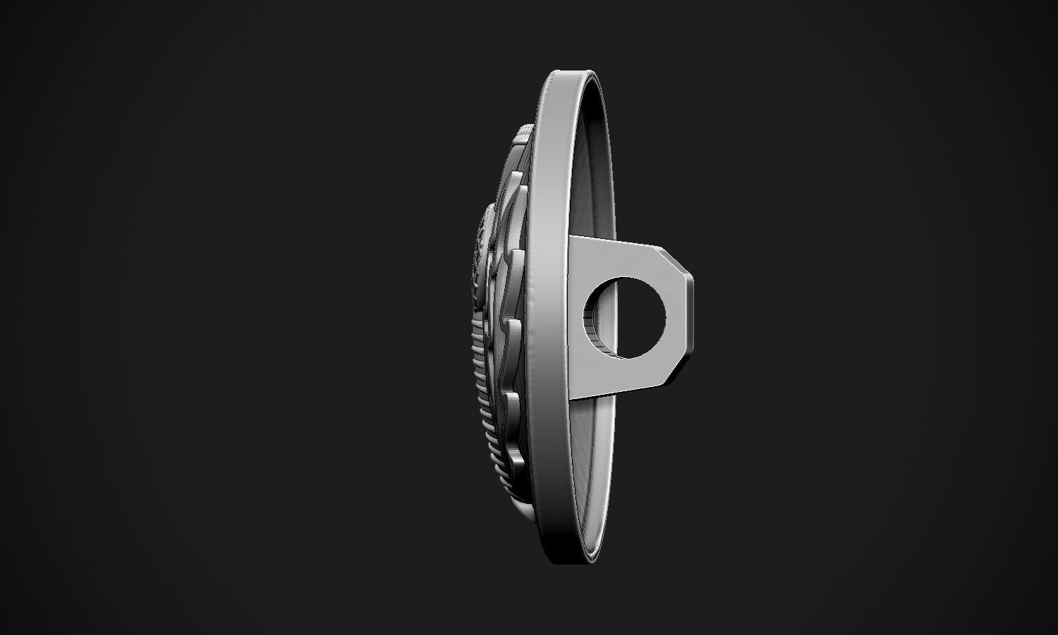 Palm Coat Button 3D print model_14