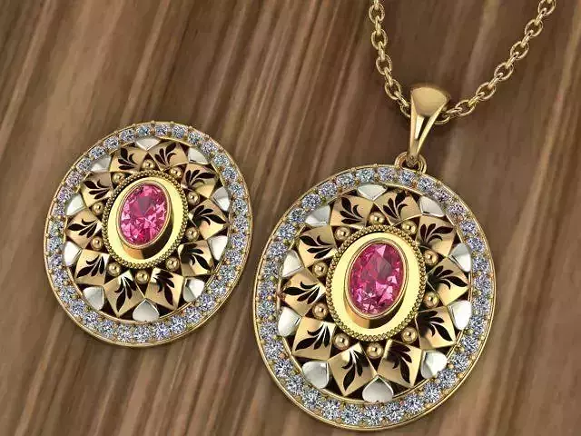 Beautiful Gold Silver Pendant Set 