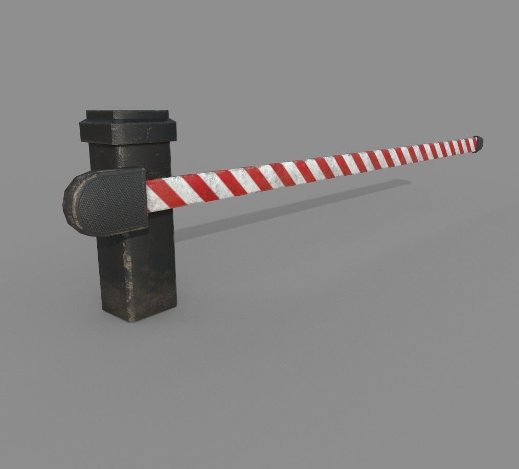 Metal Pbr Gate Low-poly 3D model_6