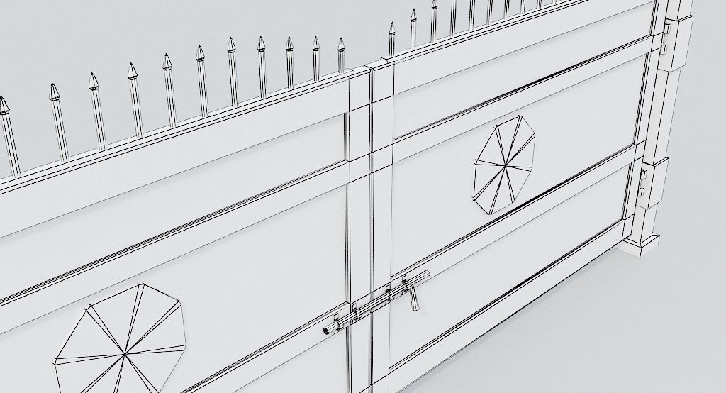 Metal Pbr Gate Low-poly 3D model_18