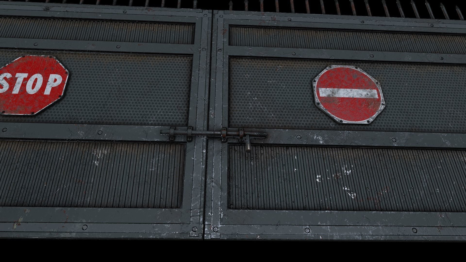 Metal Pbr Gate Low-poly 3D model_22