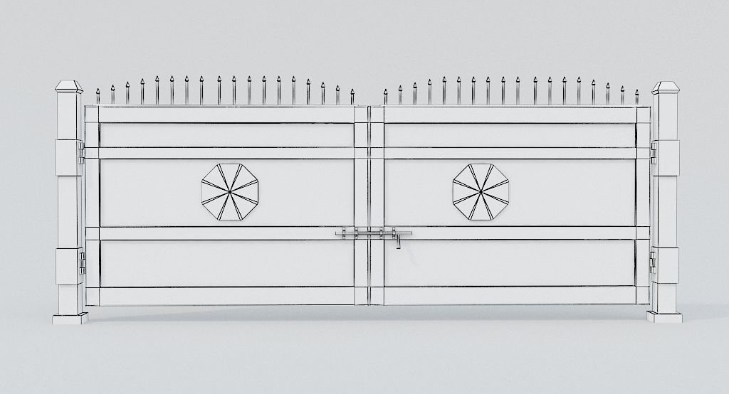 Metal Pbr Gate Low-poly 3D model_20