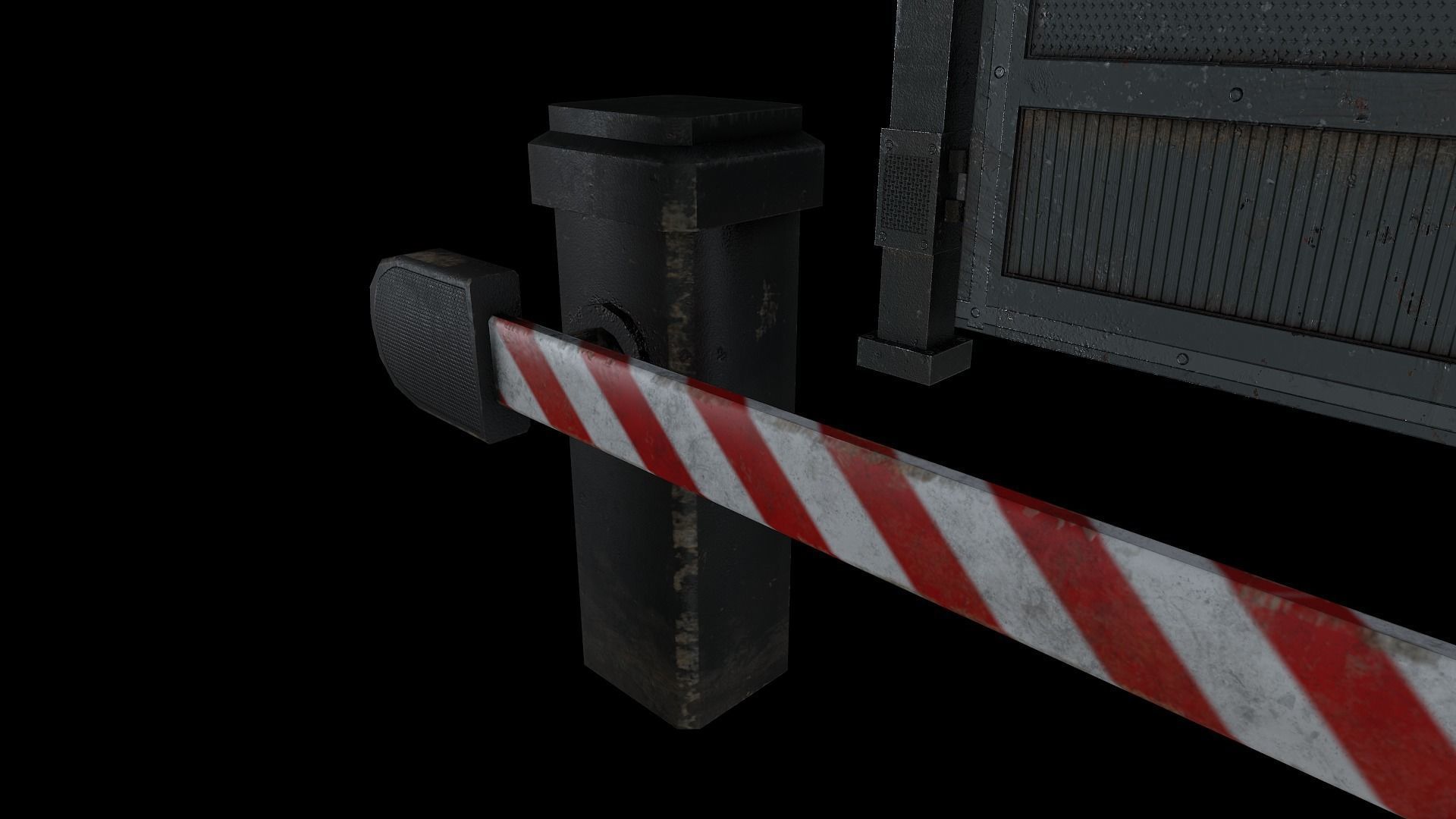 Metal Pbr Gate Low-poly 3D model_17