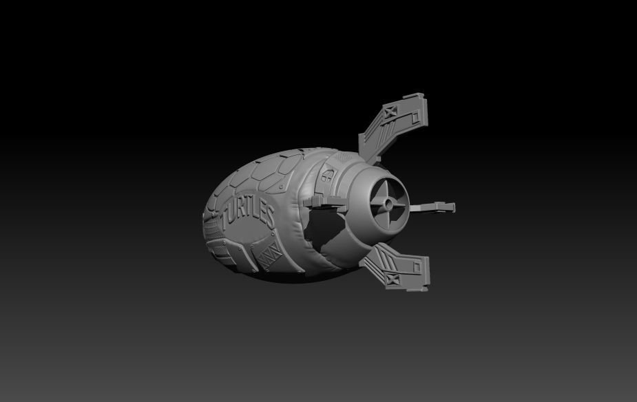 Turtle Blimp 1987 Ninja Turtles  3D print model_9