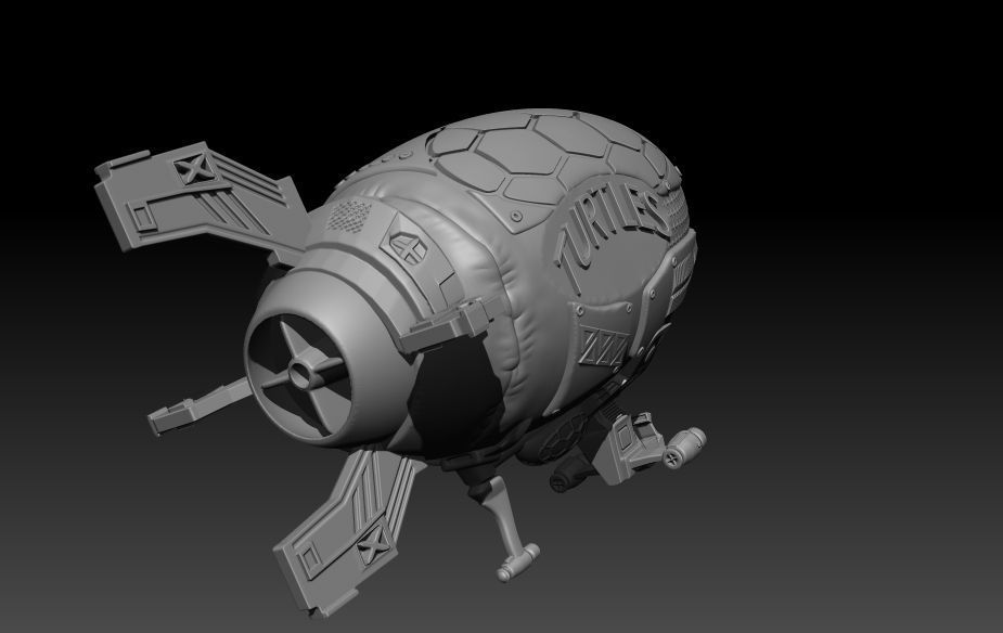 Turtle Blimp 1987 Ninja Turtles  3D print model_7
