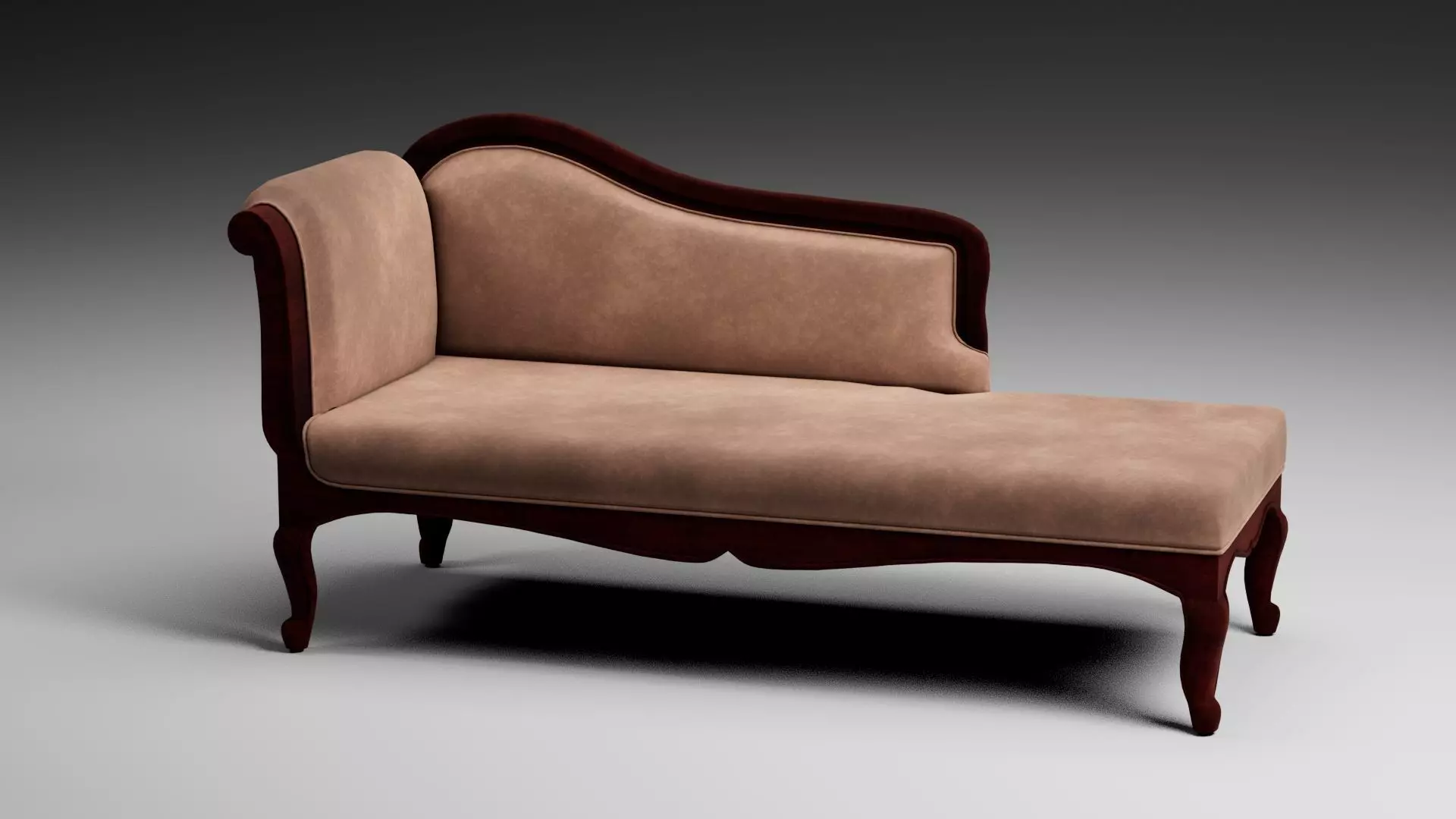 chaise lounger sofa Low-poly 3D model_0