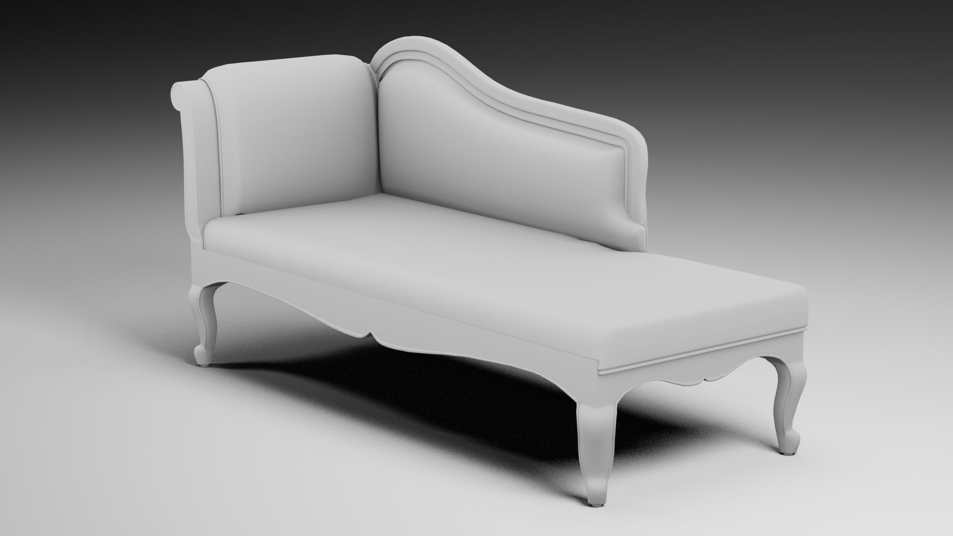 chaise lounger sofa Low-poly 3D model_5
