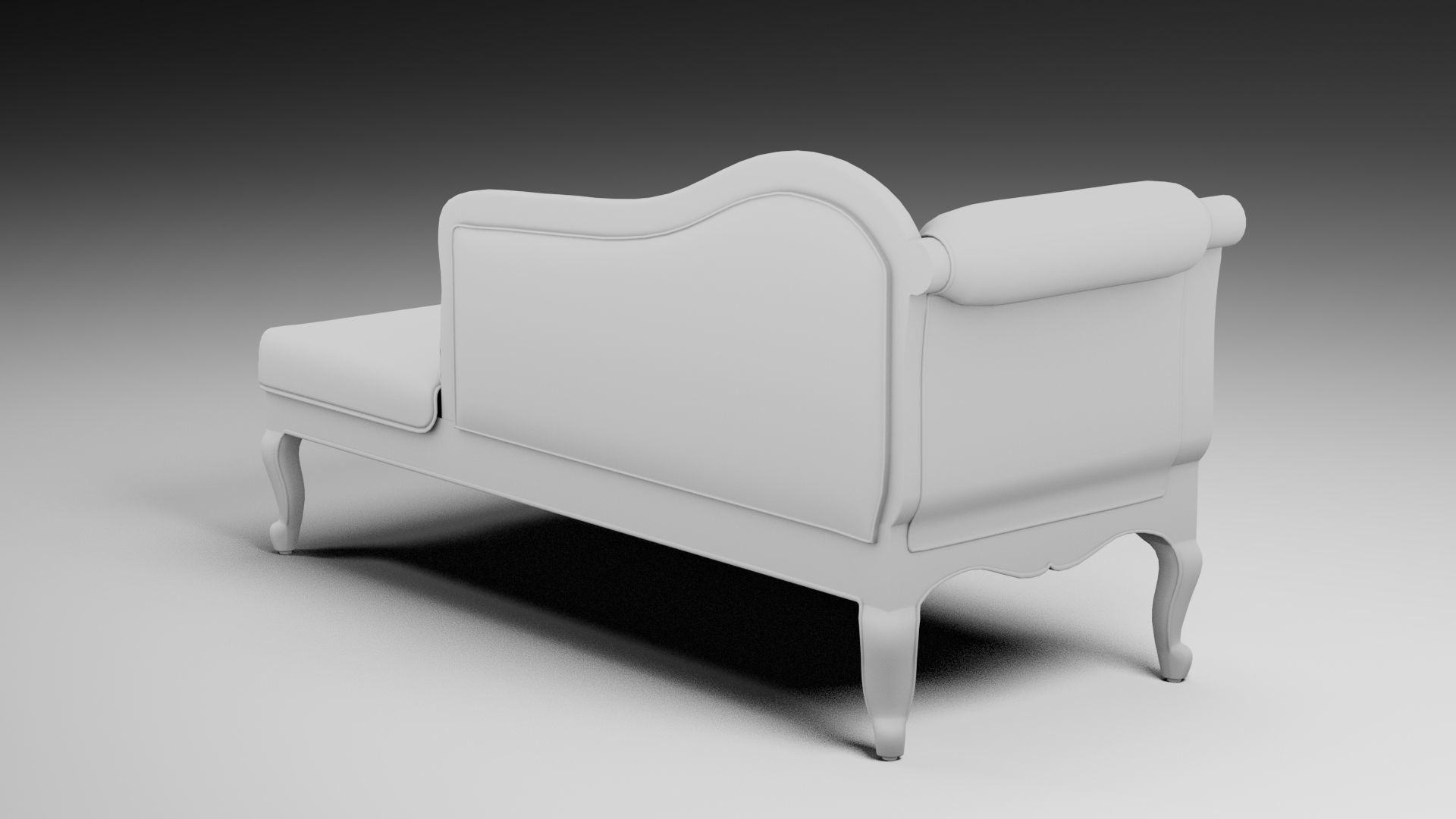chaise lounger sofa Low-poly 3D model_6