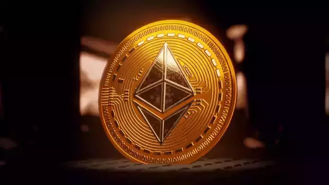 Ethereum money PBR Low-poly 3D model