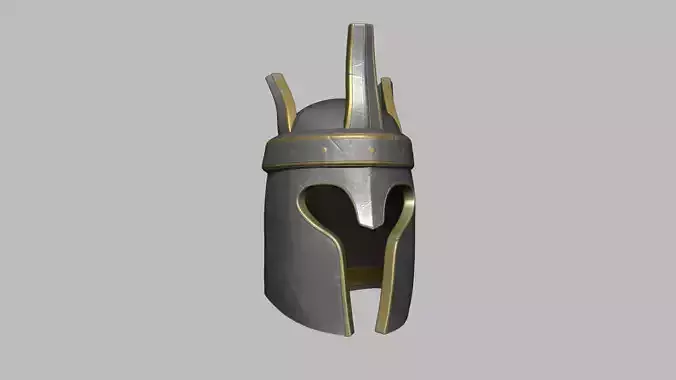 Medieval Crowned Helmet 02 - Fantasy Character Design Low-poly 3D model