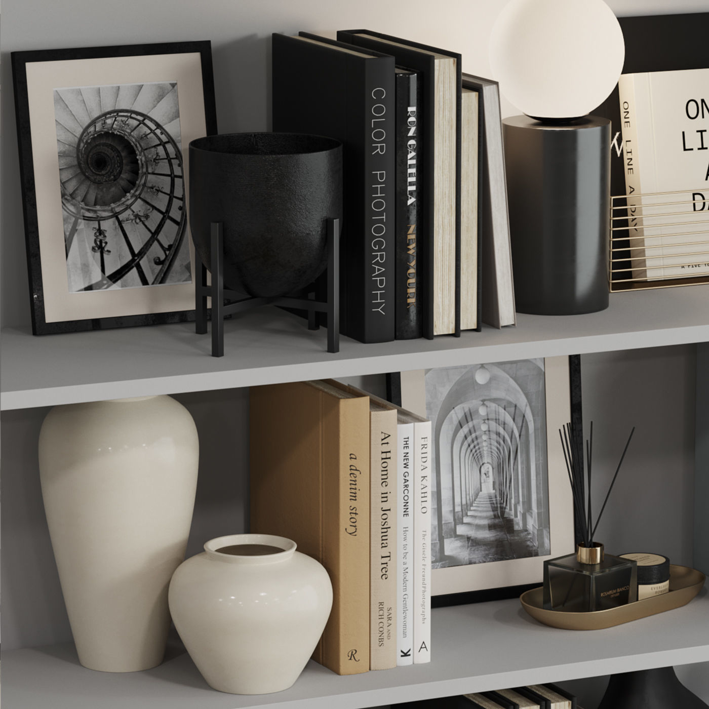 Decor shelf set 8 HM 3D model_4