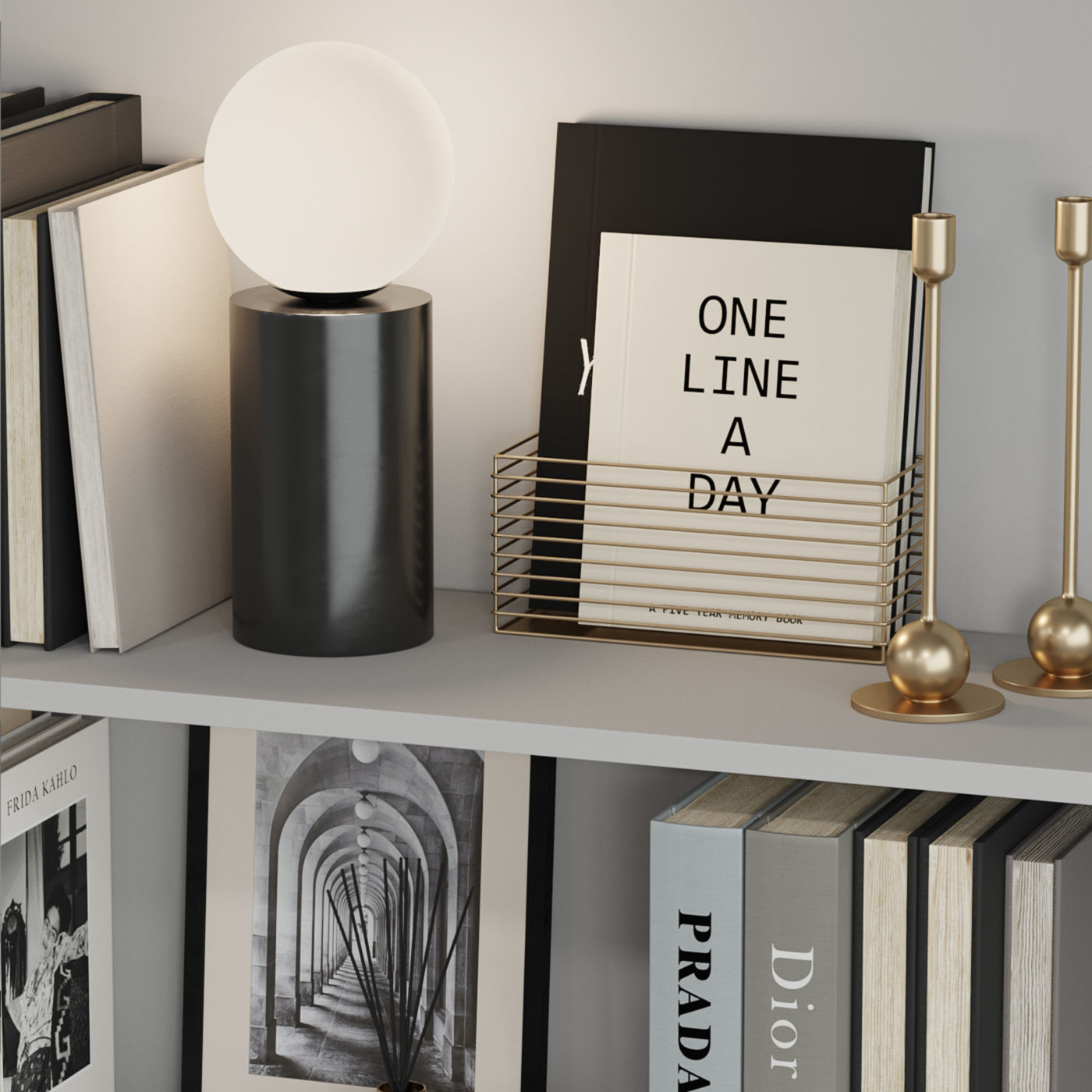 Decor shelf set 8 HM 3D model_3