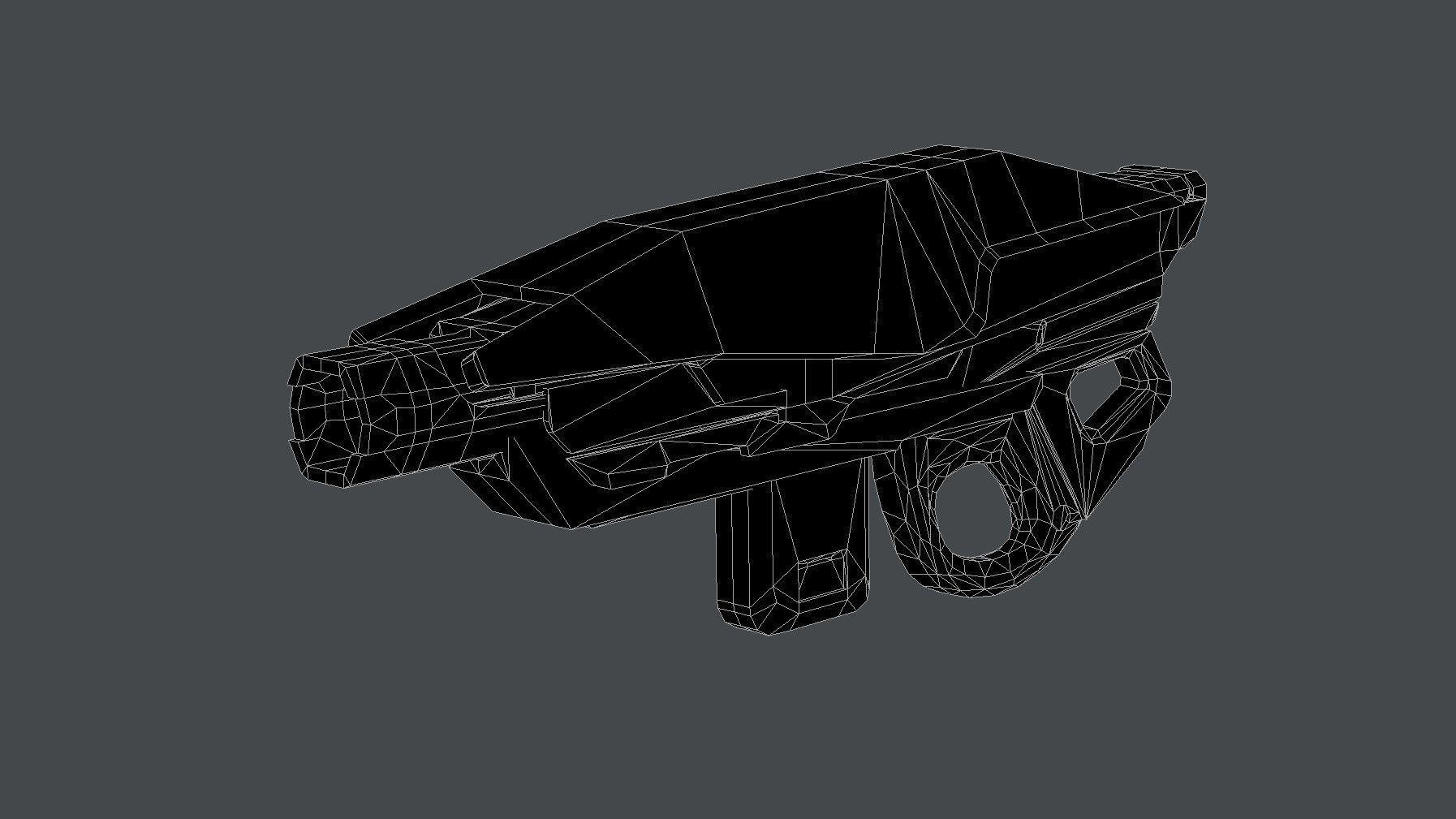 Cyber Assault Gun Low-poly 3D model_5