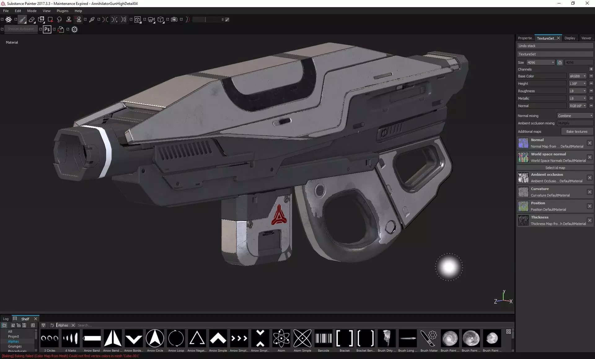 Cyber Assault Gun Low-poly 3D model_0