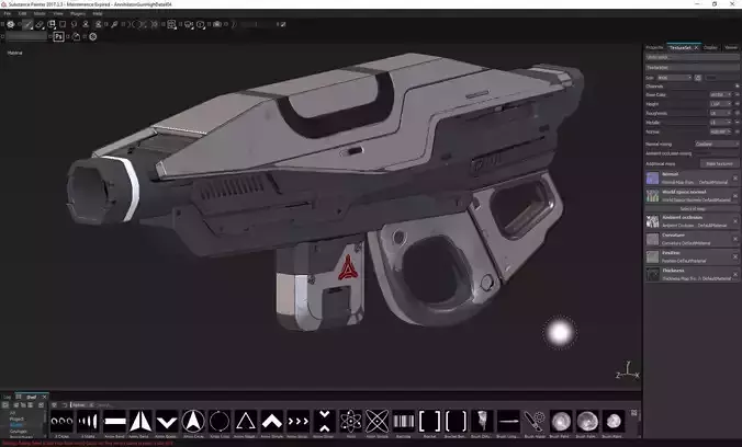 Cyber Assault Gun Low-poly 3D model Cyber Assault Gun Low-poly 3D model