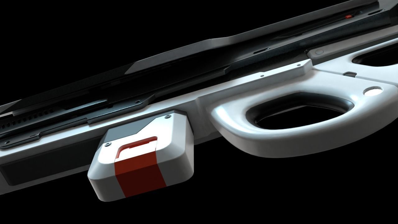 Cyber Assault Gun Low-poly 3D model_10