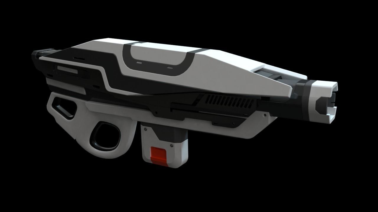 Cyber Assault Gun Low-poly 3D model_8