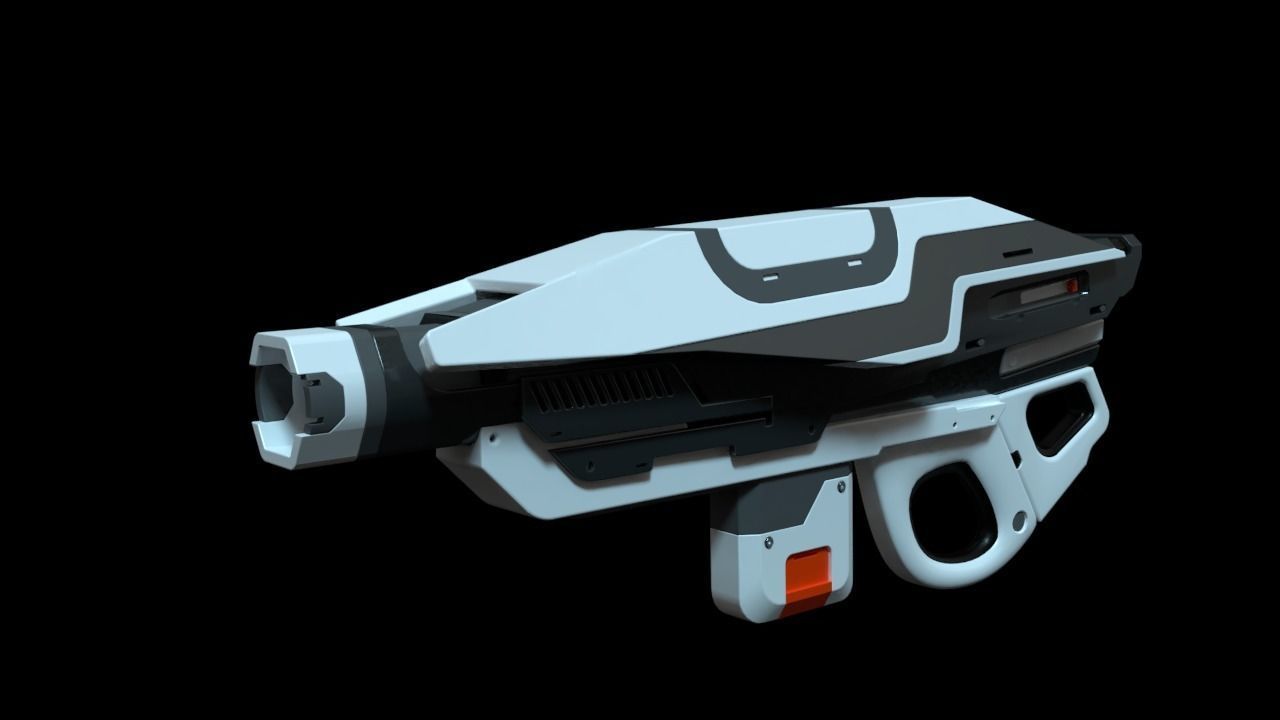 Cyber Assault Gun Low-poly 3D model_7