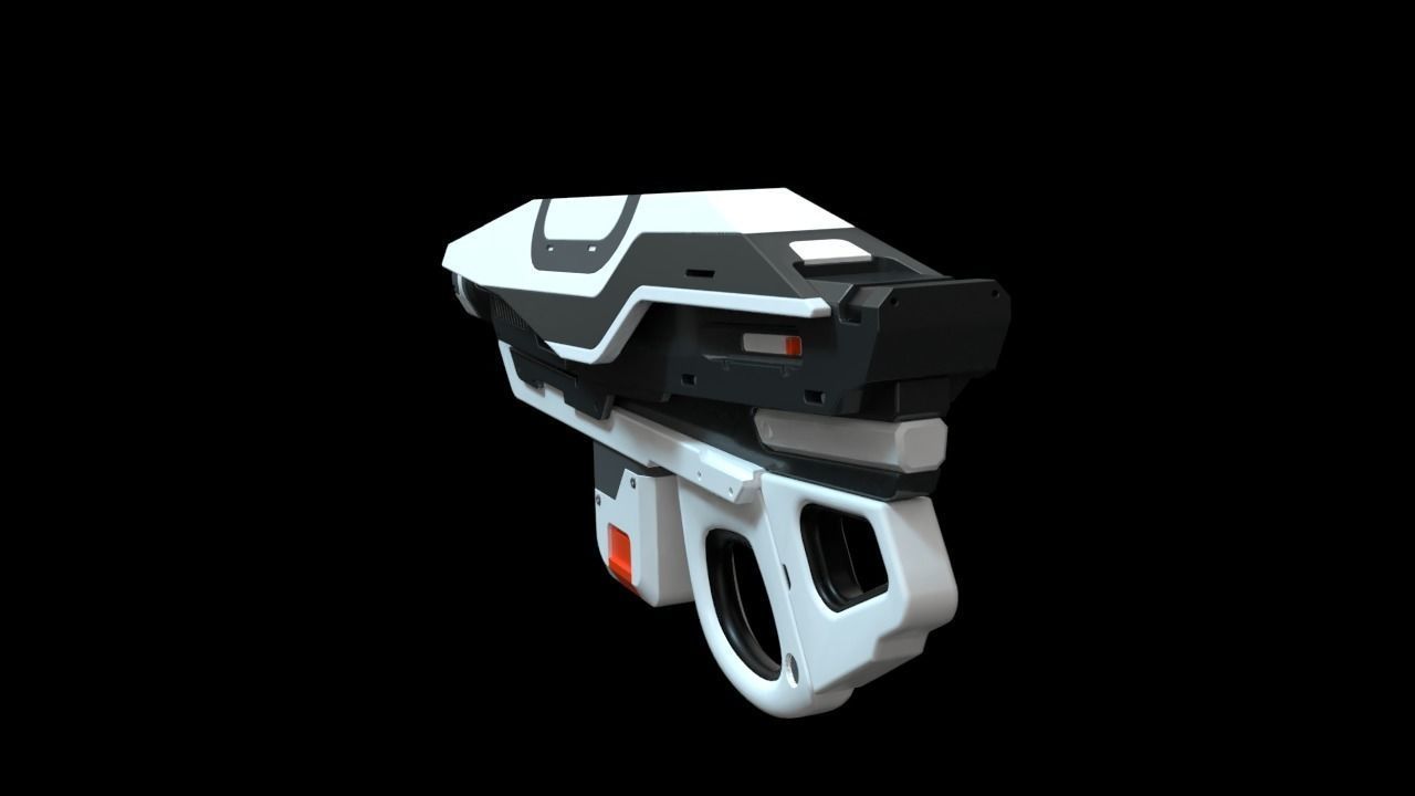 Cyber Assault Gun Low-poly 3D model_9