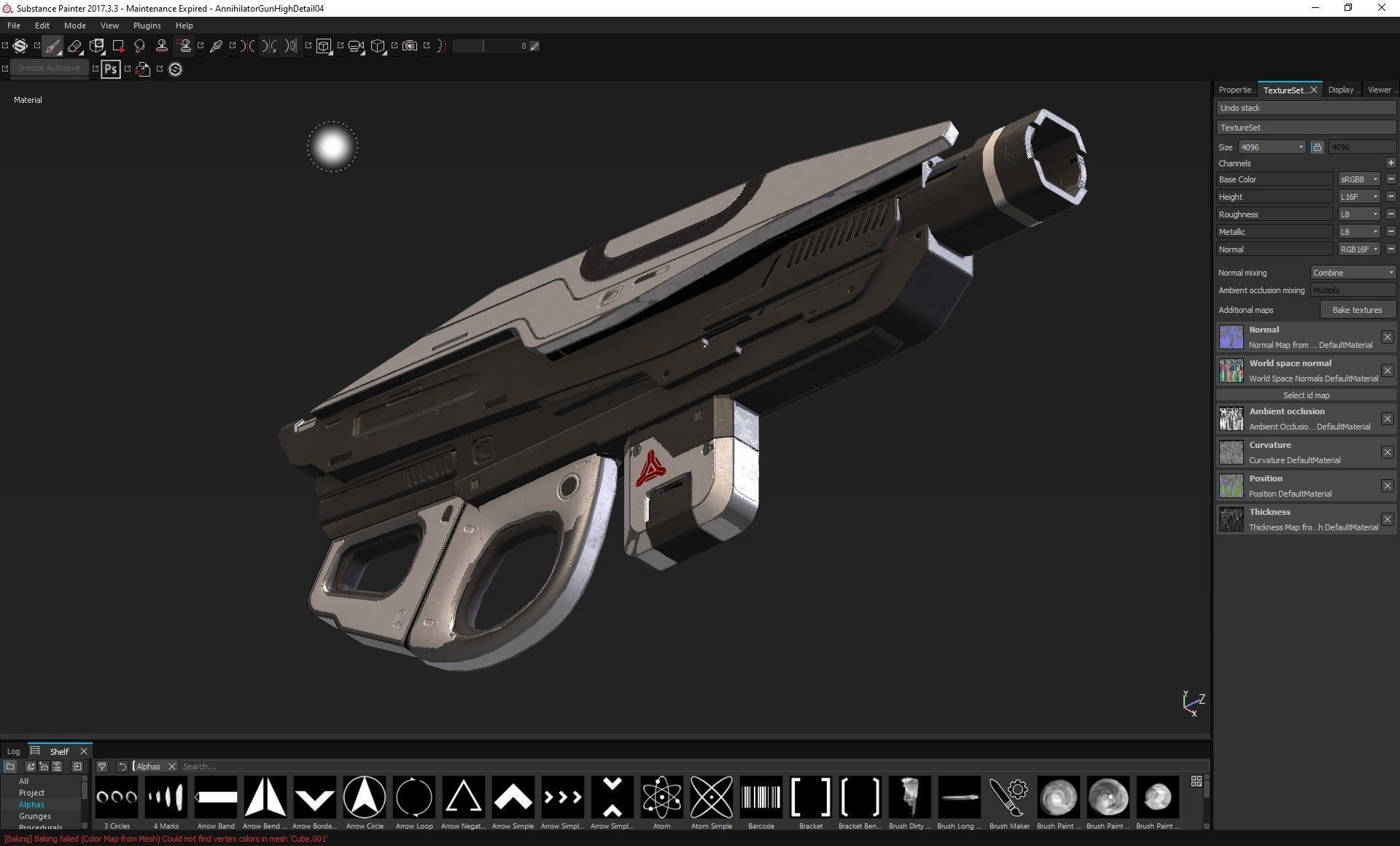 Cyber Assault Gun Low-poly 3D model_2
