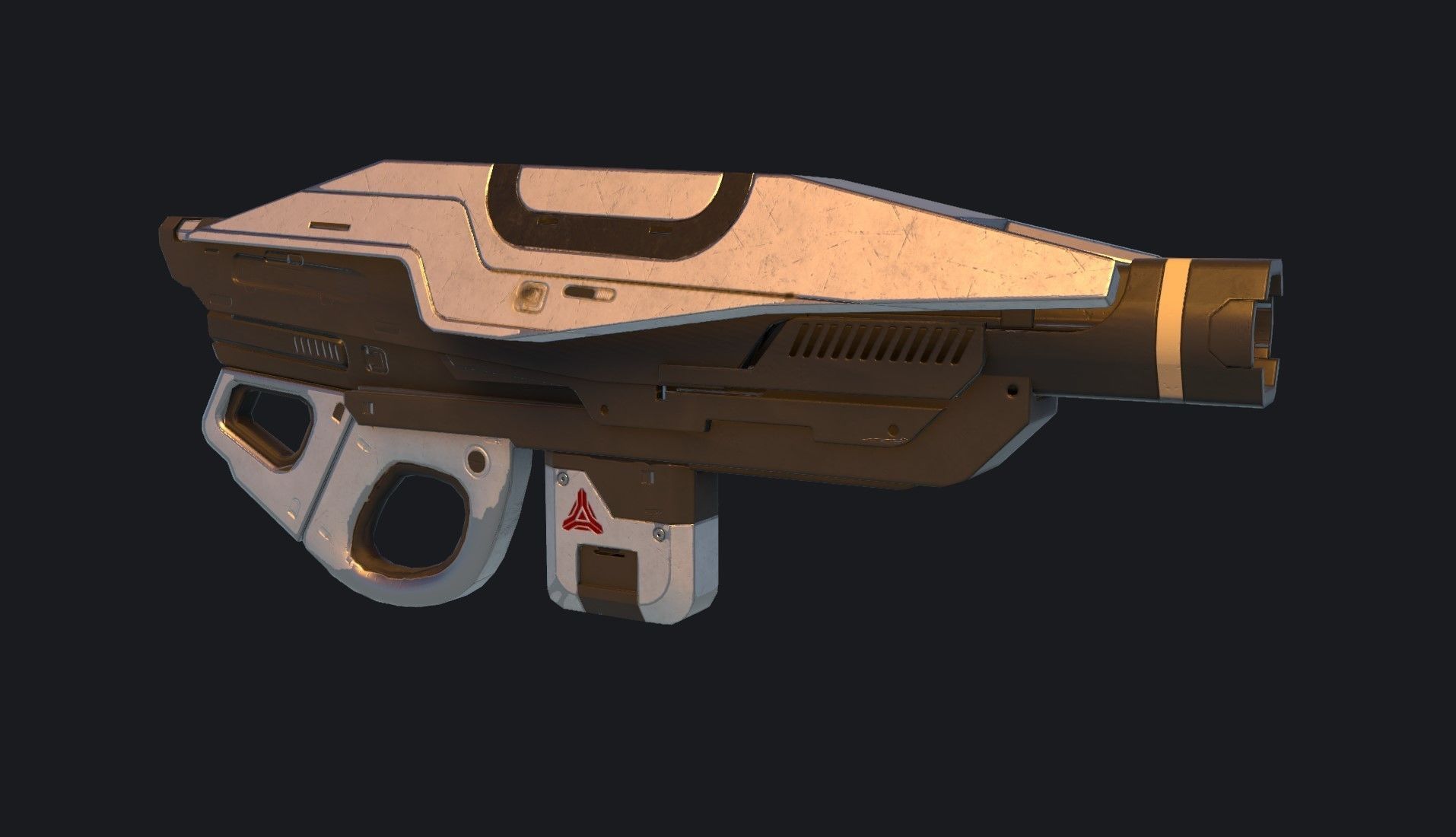 Cyber Assault Gun Low-poly 3D model_4