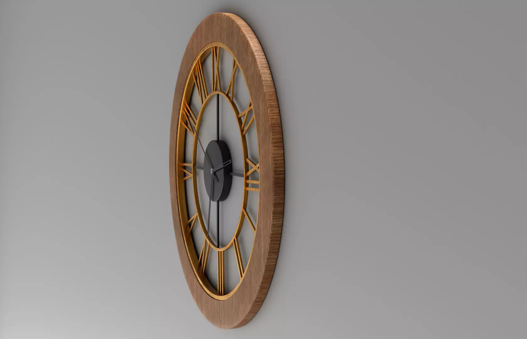 Clock wooden on wall Free 3D model