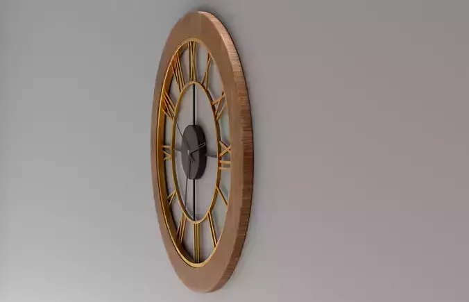Clock wooden on wall