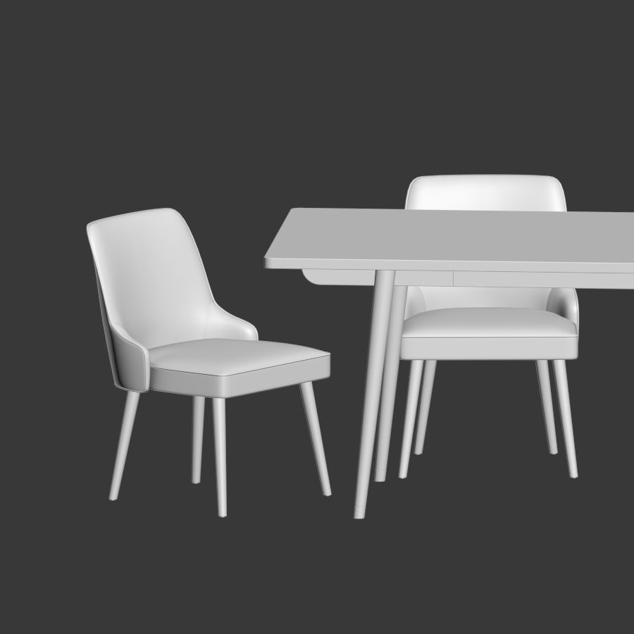 Dining Set table 3D model_3