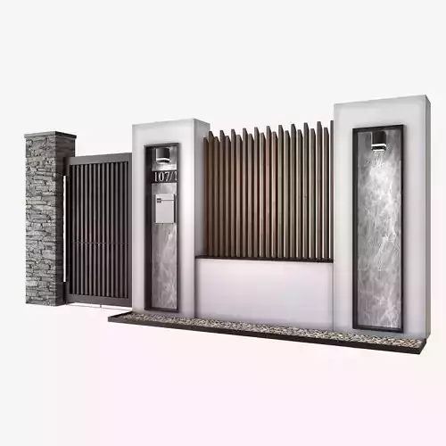 Modern fence 05 3D model