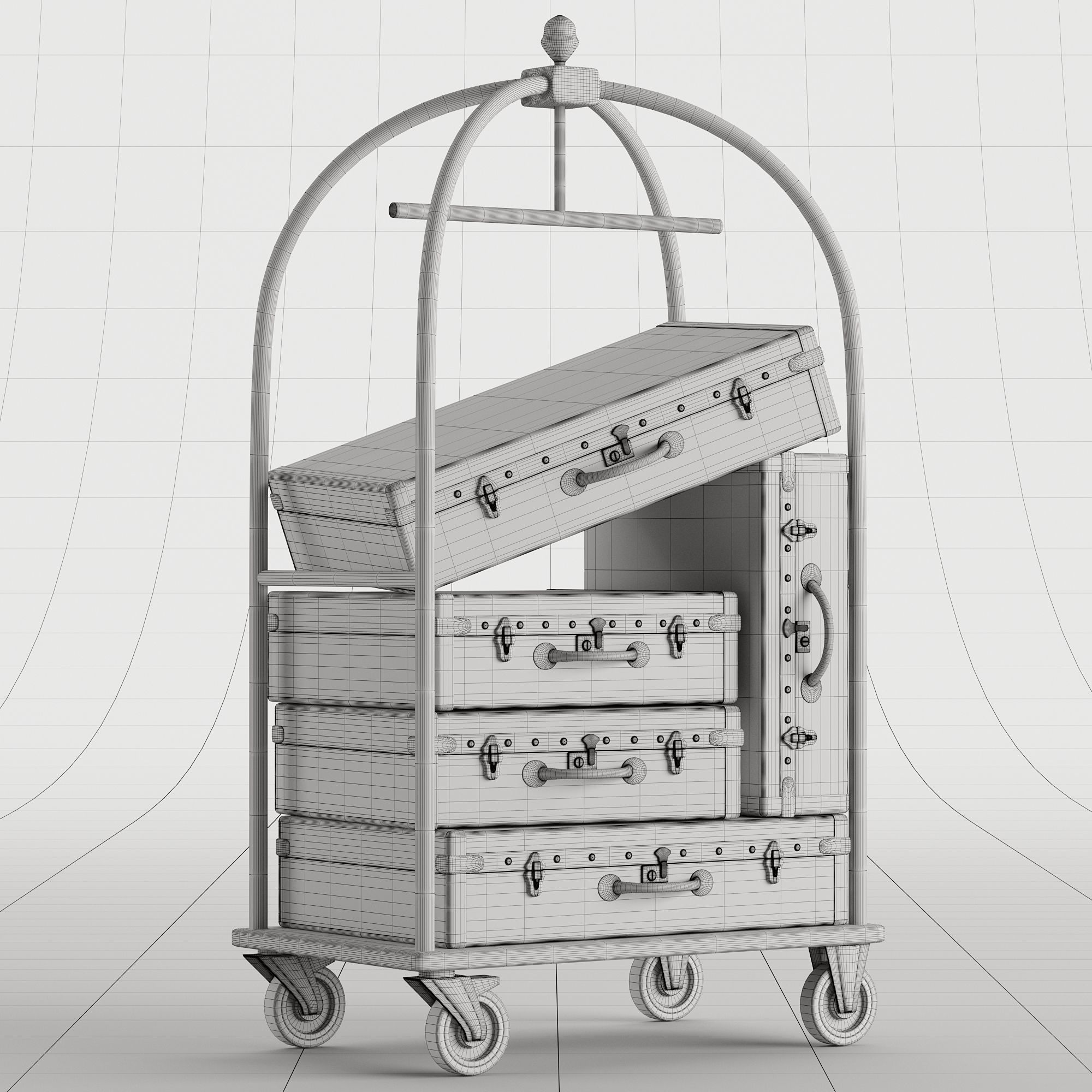 Hotel Trolley 3D model_16