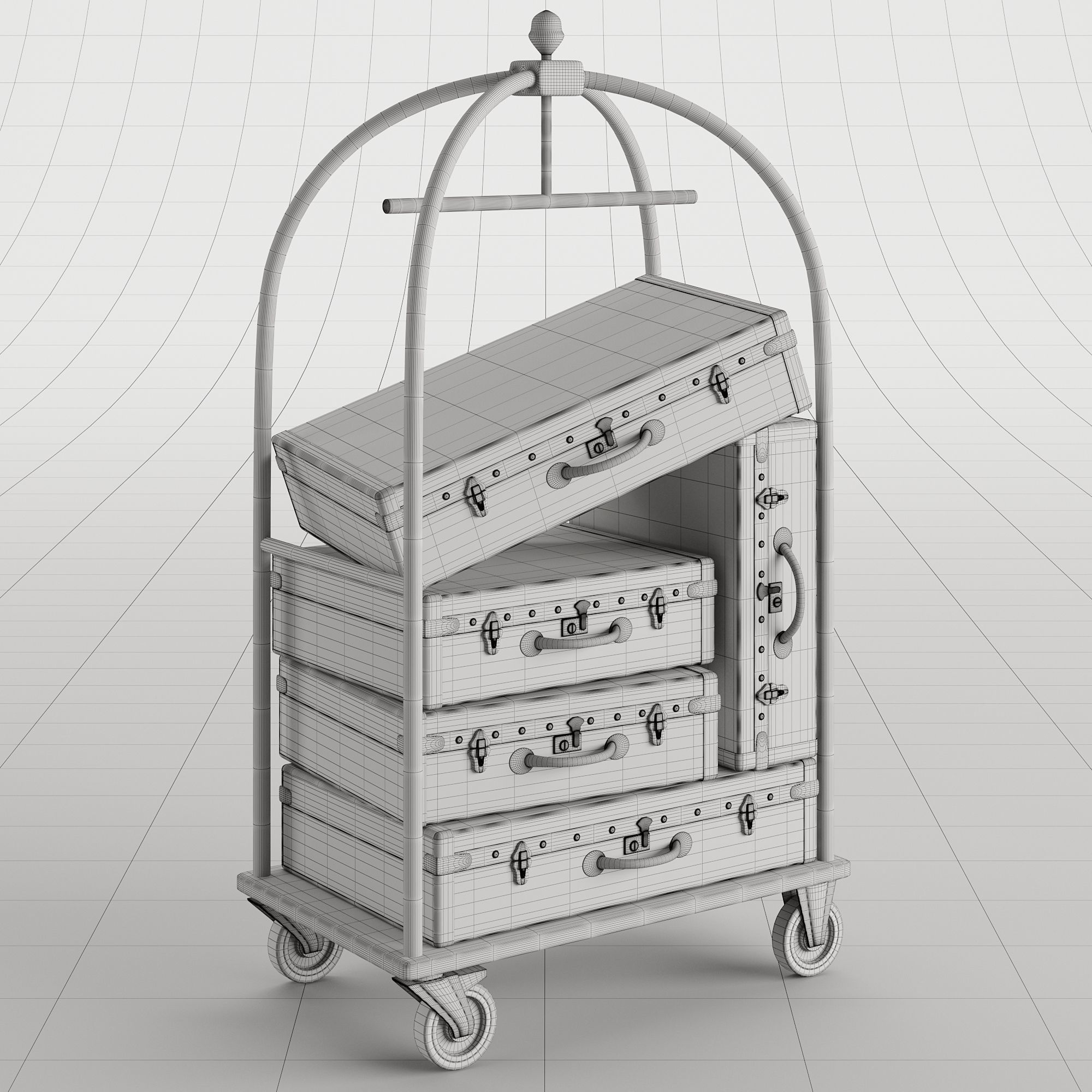 Hotel Trolley 3D model_2