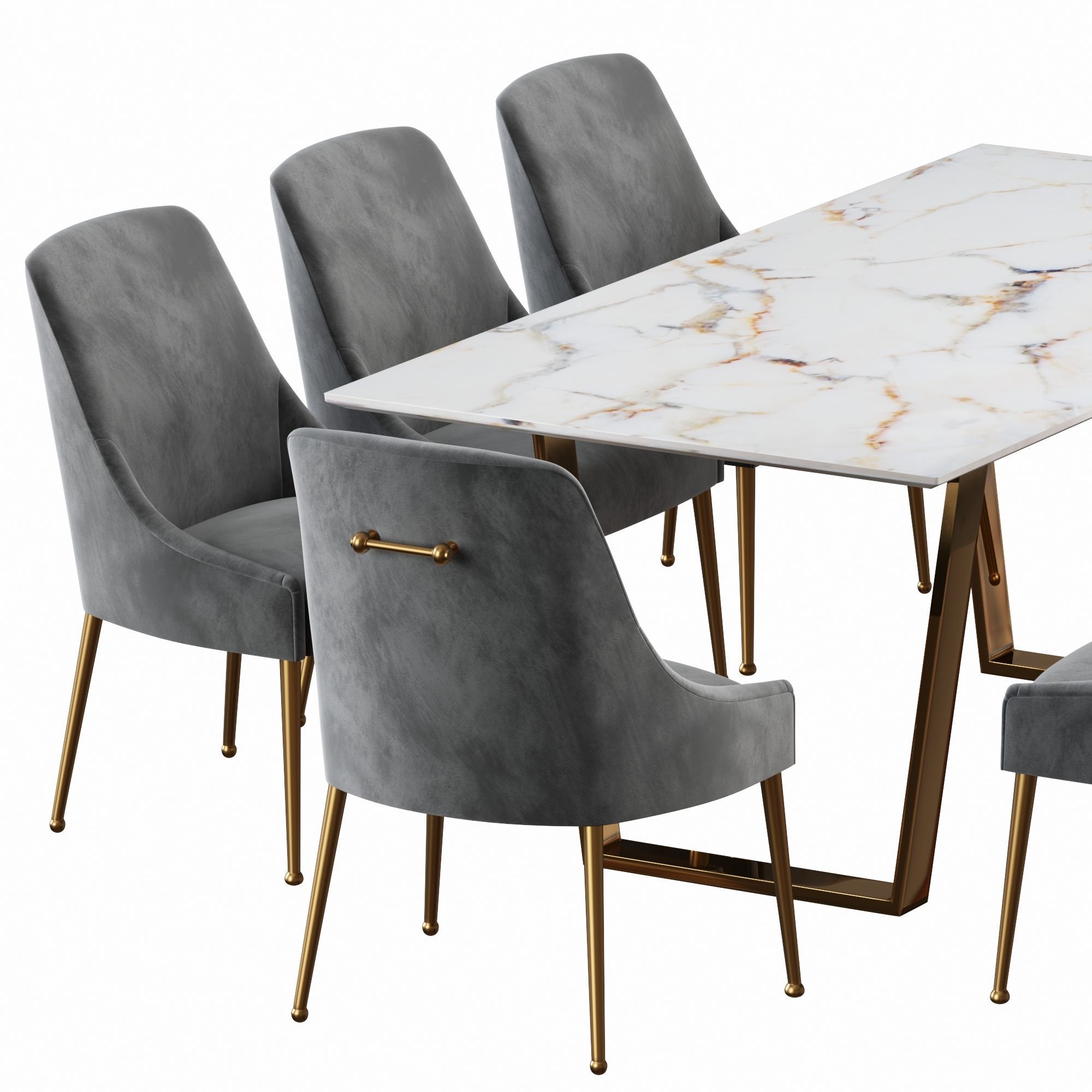 Elowen Chair and Malulani dining table 3D model_1